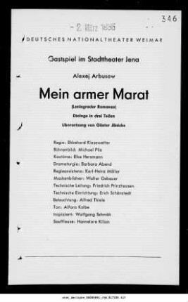 Mein armer Marat (Leningrader Romanze)