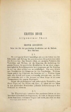 Die Pathologie und Therapie der psychischen Krankheiten : für Aerzte und Studirende