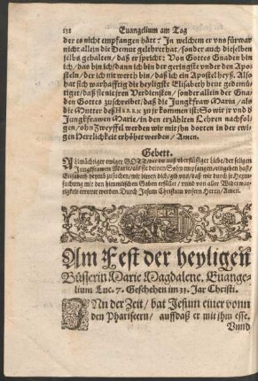 Am Fest der heyligen Büsserin Marie Magdalene ...