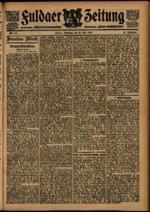 Zweite Ausgabe vom Samstag, den 20. Mai 1905.