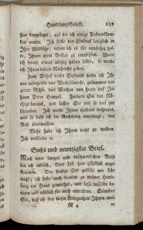 Sechs und neunzigster Brief. - Hundert und zehenter Brief.