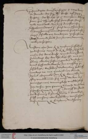 Supplikation Graf Johann von Leiningen
