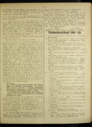 Verbandsvorstand 1919-20