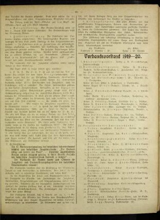 Verbandsvorstand 1919-20