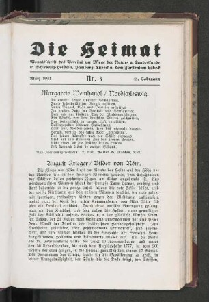 März 1931, Nr. 3, 41. Jahrgang
