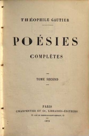 Poésies complètes, 2