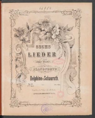 Sechs Lieder ohne Worte : für Pianoforte ; op. 18 ; 1stes Heft