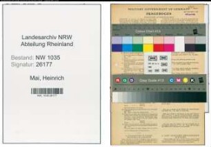 Entnazifizierung Heinrich Mai , geb. 17.06.1897 (Kaufmaennischer Angestellter)