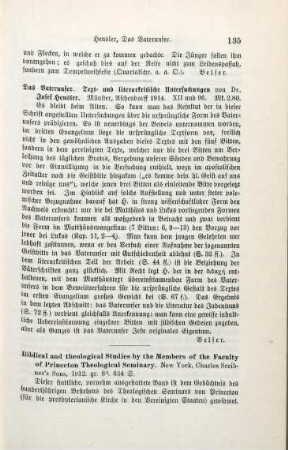 135-138 [Rezension] Biblical and theological studies