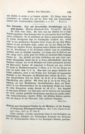 135-138 [Rezension] Biblical and theological studies