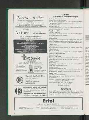 Aus der Bücherhalle: Neuerwerbungen