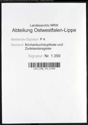 Kirchenbuchduplikat der katholischen Gemeinde Rhode (GHT 1779-1807). (Gemeinde: Rhode, katholische Gemeinde)