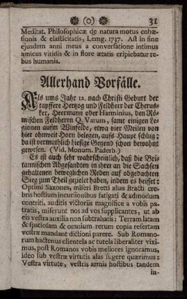 Allerhand Vorfälle.