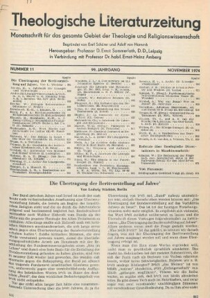 801-816 Die Übertragung der Berîtvorstellung auf Jahwe