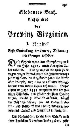 I. Kapitel. Erste Entdeckung des Landes, Anbauung und Grenzen desselben.