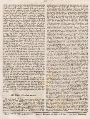 432 Kirchliche Mittheilungen