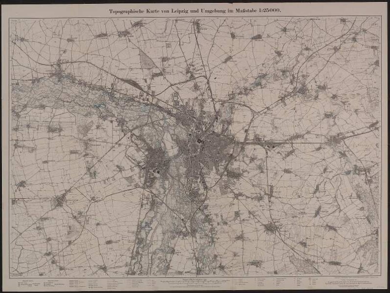 topographische karte leipzig Topographische Karte von Leipzig und Umgebung, 1:25 000, 1915 