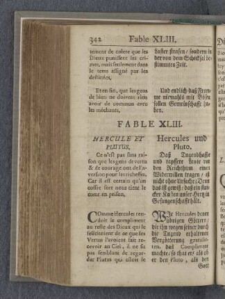 Fable XLIII. Hercule et Plutus. Hercules und Pluto.