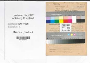 Entnazifizierung Hellmut Reimann , geb. 09.06.1901 (Bergwerksdirektor)