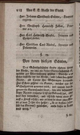 Von denen hiesigen Schulen.