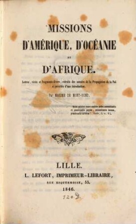 Missions d'Ameŕique, d'Oceánie et d'Afrique