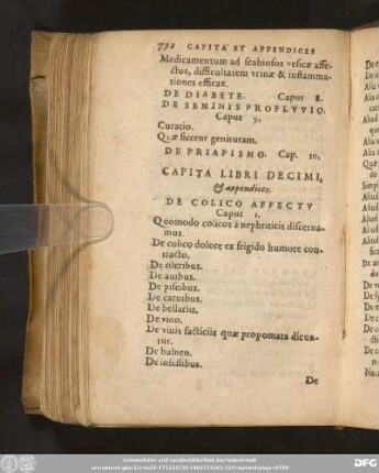 Capita Libri Decimi, & appendices.