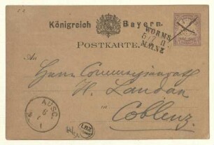 Eigenhändige Postkarte mit Unterschrift