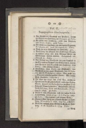 Vol. II. Topographica Hamburgensis.