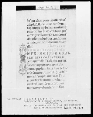 Festevangelistar (Benediktinerhandschrift) — Initiale I(n principio), Folio 3recto