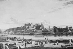 Die Stadt Pirna mit der Festung Sonnenstein : Carl Benjamin Thielemann (1774-1812). Pirna und Sonnenstein. Stich?