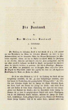 a. Das Wesen der Baukunst
