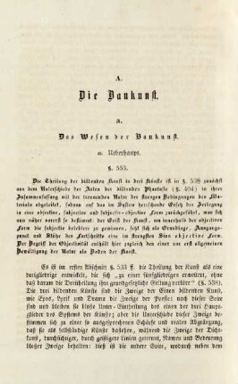 a. Das Wesen der Baukunst