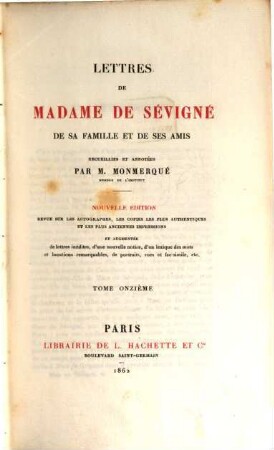 Lettres de Madame de Sévigné, de sa famille et de ses amis, 11
