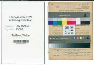Entnazifizierung Walter Steffens, geb. 01.07.1908 (Malermeister)
