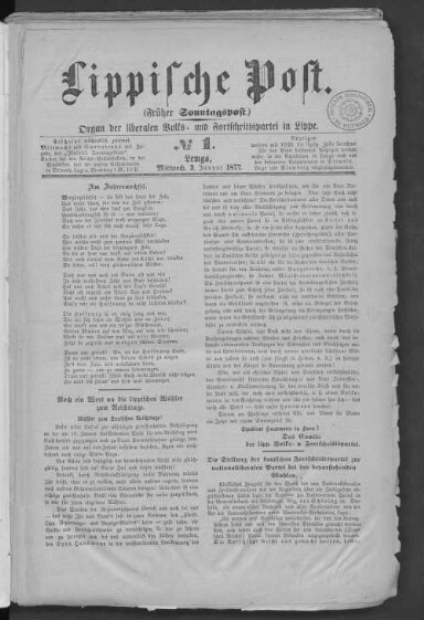 Titelseite einer Zeitung
