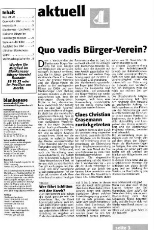 Quo vadis Bürger-Verein?