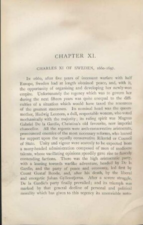 Chapter XI. Charles XI Of Sweden, 1660-1697.