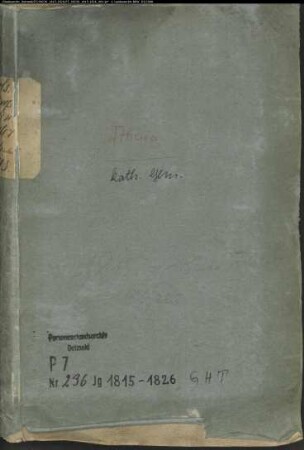 Kirchenbuchduplikat der katholischen Gemeinde Ahaus (GHT 1815-1826). (Gemeinde: Ahaus, kath. Gemeinde)