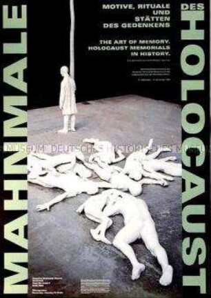 Plakat zur Ausstellung "Mahnmale des Holocaust - Motive, Rituale und Stätten des Gedenkens"