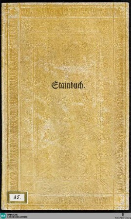 Steinbuch, Fragment - Cod. Donaueschingen 85
