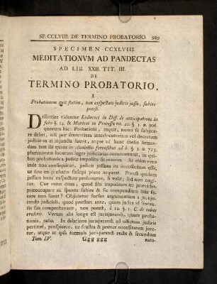 969-977, Sp. 258. De Termino probatorio