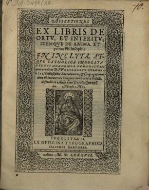Assertiones ex libris de ortu et interitu