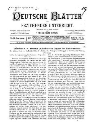 Professor F. W. Foerster (München) als Gegner der Einheitsschule : (Fortsetzung)