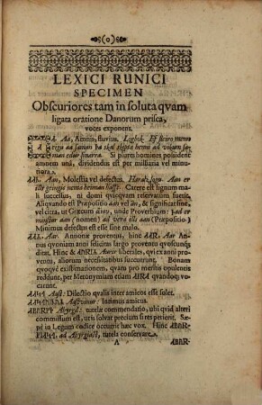 Specimen Lexici Runici