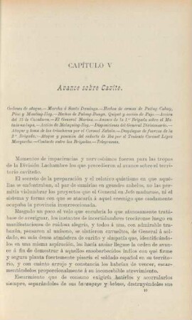 Capítulo V. Avance sobre Cavite