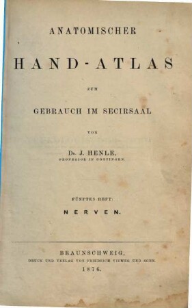 Anatomischer Hand-Atlas : zum Gebrauch im Secirsaal, 5. Nerven