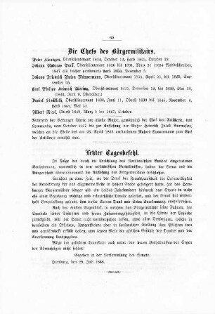 Die Chefs des Bürgermilitairs.