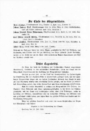 Die Chefs des Bürgermilitairs.