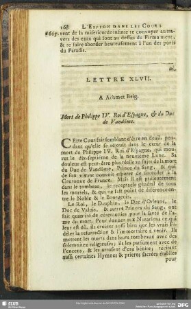 Lettre XLVII. A Achmet Beig