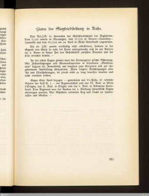 Hinter der Siegfriedstellung in Ruhe